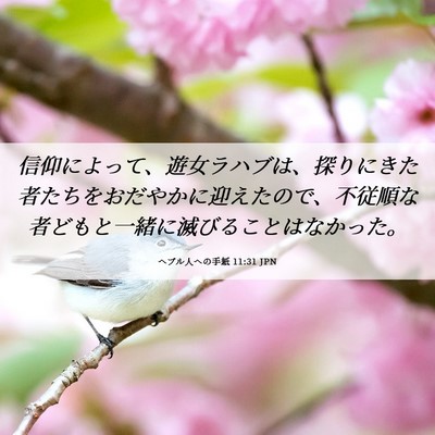 Picture 06 - ヘブル人への手紙 11:31 JPN - 信仰によって、遊女ラハブは、探り - Bible Verse Picture