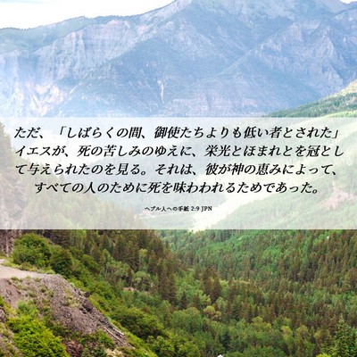 Picture 06 - ヘブル人への手紙 2:9 JPN - ただ、「しばらくの間、御使たちよ - Bible Verse Picture