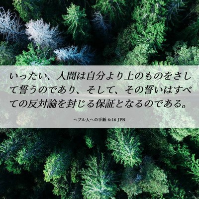 Picture 06 - ヘブル人への手紙 6:16 JPN - いったい、人間は自分より上のもの - Bible Verse Picture