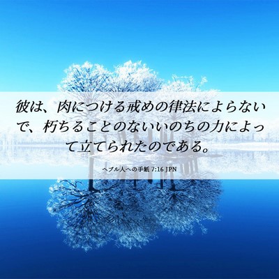 Picture 06 - ヘブル人への手紙 7:16 JPN - 彼は、肉につける戒めの律法によら - Bible Verse Picture