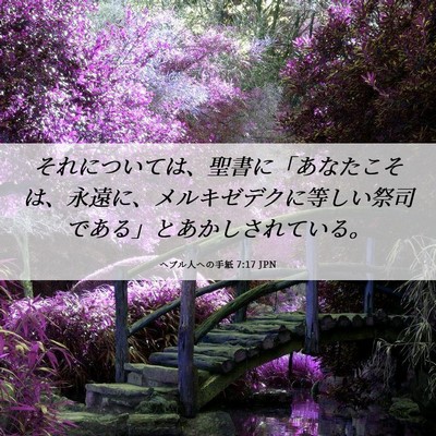 Picture 06 - ヘブル人への手紙 7:17 JPN - それについては、聖書に「あなたこ - Bible Verse Picture