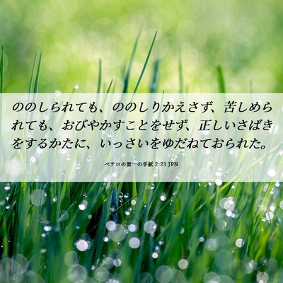 Picture 06 - ペテロの第一の手紙 2:23 JPN - ののしられても、ののしりかえさず - Bible Verse Picture
