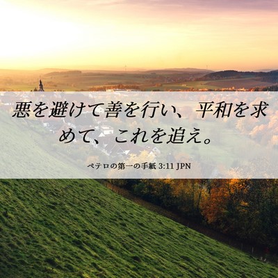 Picture 06 - ペテロの第一の手紙 3:11 JPN - 悪を避けて善を行い、平和を求めて - Bible Verse Picture