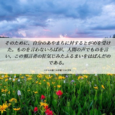 Picture 06 - ペテロの第二の手紙 2:16 JPN - そのために、自分のあやまちに対す - Bible Verse Picture