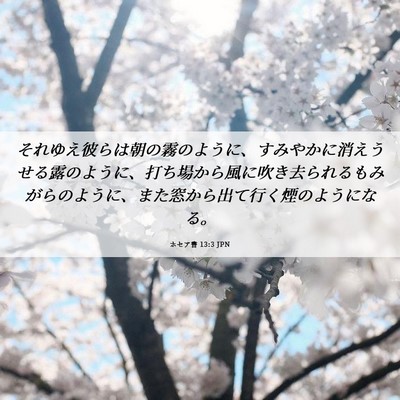 Picture 06 - ホセア書 13:3 JPN - それゆえ彼らは朝の霧のように、す - Bible Verse Picture