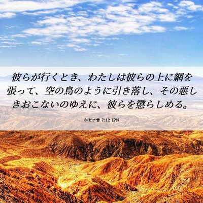 Picture 06 - ホセア書 7:12 JPN - 彼らが行くとき、わたしは彼らの上 - Bible Verse Picture