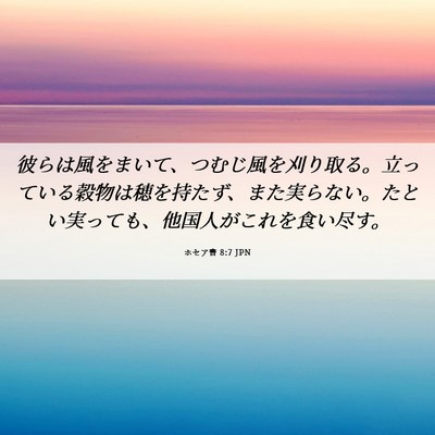 Picture 06 - ホセア書 8:7 JPN - 彼らは風をまいて、つむじ風を刈り - Bible Verse Picture
