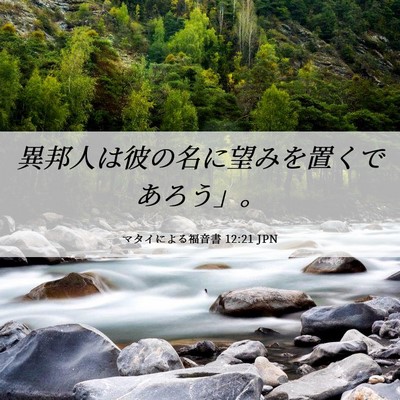 Picture 06 - マタイによる福音書 12:21 JPN - 異邦人は彼の名に望みを置くであろ - Bible Verse Picture
