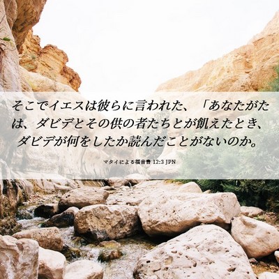 Picture 06 - マタイによる福音書 12:3 JPN - そこでイエスは彼らに言われた、「 - Bible Verse Picture