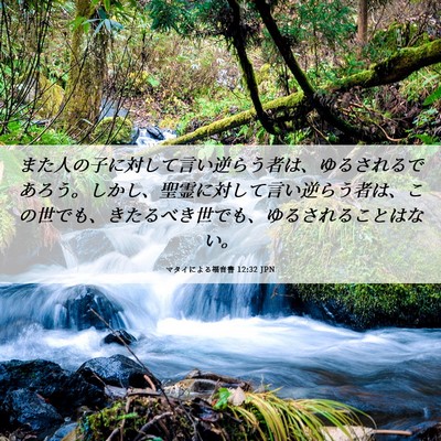 Picture 06 - マタイによる福音書 12:32 JPN - また人の子に対して言い逆らう者は - Bible Verse Picture