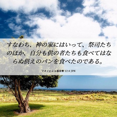 Picture 06 - マタイによる福音書 12:4 JPN - すなわち、神の家にはいって、祭司 - Bible Verse Picture