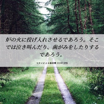 Picture 06 - マタイによる福音書 13:42 JPN - 炉の火に投げ入れさせるであろう。 - Bible Verse Picture