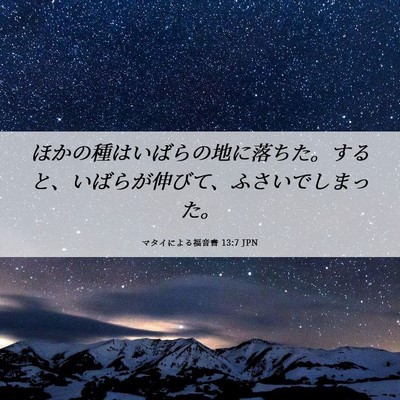 Picture 06 - マタイによる福音書 13:7 JPN - ほかの種はいばらの地に落ちた。す - Bible Verse Picture