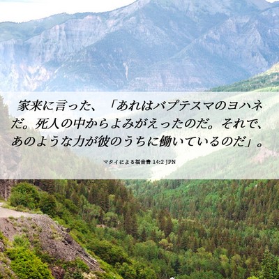 Picture 06 - マタイによる福音書 14:2 JPN - 家来に言った、「あれはバプテスマ - Bible Verse Picture