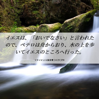 Picture 06 - マタイによる福音書 14:29 JPN - イエスは、「おいでなさい」と言わ - Bible Verse Picture