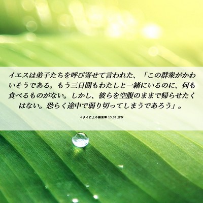 Picture 06 - マタイによる福音書 15:32 JPN - イエスは弟子たちを呼び寄せて言わ - Bible Verse Picture