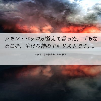 Picture 06 - マタイによる福音書 16:16 JPN - シモン・ペテロが答えて言った、「 - Bible Verse Picture