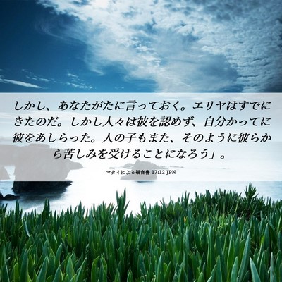 Picture 06 - マタイによる福音書 17:12 JPN - しかし、あなたがたに言っておく。 - Bible Verse Picture