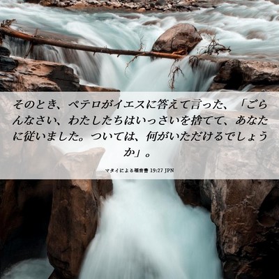 Picture 06 - マタイによる福音書 19:27 JPN - そのとき、ペテロがイエスに答えて - Bible Verse Picture