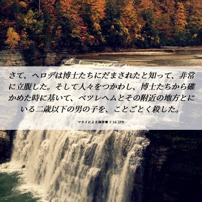 Picture 06 - マタイによる福音書 2:16 JPN - さて、ヘロデは博士たちにだまされ - Bible Verse Picture