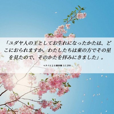 Picture 06 - マタイによる福音書 2:2 JPN - 「ユダヤ人の王としてお生れになっ - Bible Verse Picture