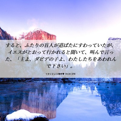 Picture 06 - マタイによる福音書 20:30 JPN - すると、ふたりの盲人が道ばたにす - Bible Verse Picture