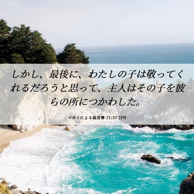 Picture 06 - マタイによる福音書 21:37 JPN - しかし、最後に、わたしの子は敬っ - Bible Verse Picture