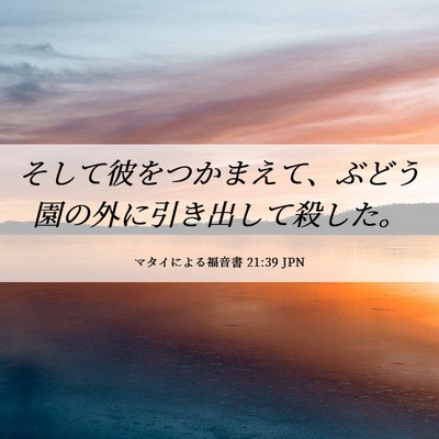 Picture 06 - マタイによる福音書 21:39 JPN - そして彼をつかまえて、ぶどう園の - Bible Verse Picture
