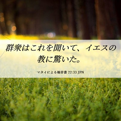 Picture 06 - マタイによる福音書 22:33 JPN - 群衆はこれを聞いて、イエスの教に - Bible Verse Picture