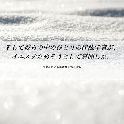 Picture 06 - マタイによる福音書 22:35 JPN - そして彼らの中のひとりの律法学者 - Bible Verse Picture