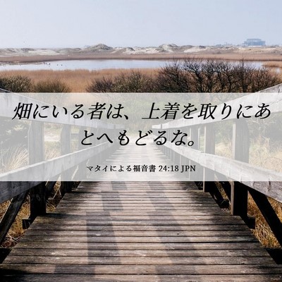 Picture 06 - マタイによる福音書 24:18 JPN - 畑にいる者は、上着を取りにあとへ - Bible Verse Picture