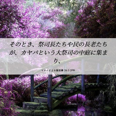 Picture 06 - マタイによる福音書 26:3 JPN - そのとき、祭司長たちや民の長老た - Bible Verse Picture