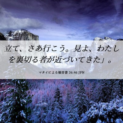 Picture 06 - マタイによる福音書 26:46 JPN - 立て、さあ行こう。見よ、わたしを - Bible Verse Picture