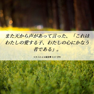 Picture 06 - マタイによる福音書 3:17 JPN - また天から声があって言った、「こ - Bible Verse Picture