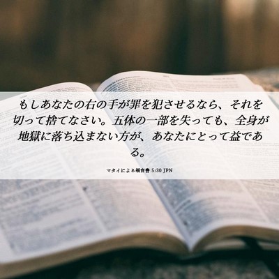Picture 06 - マタイによる福音書 5:30 JPN - もしあなたの右の手が罪を犯させる - Bible Verse Picture