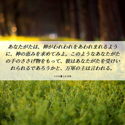 Picture 06 - マラキ書 1:9 JPN - あなたがたは、神がわれわれをあわ - Bible Verse Picture