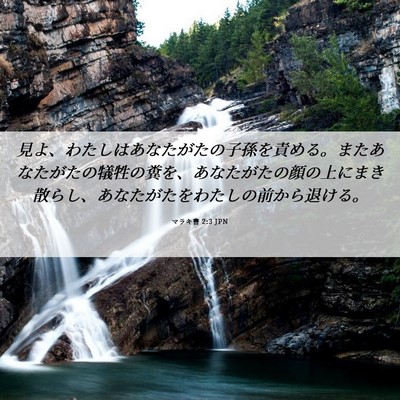 Picture 06 - マラキ書 2:3 JPN - 見よ、わたしはあなたがたの子孫を - Bible Verse Picture