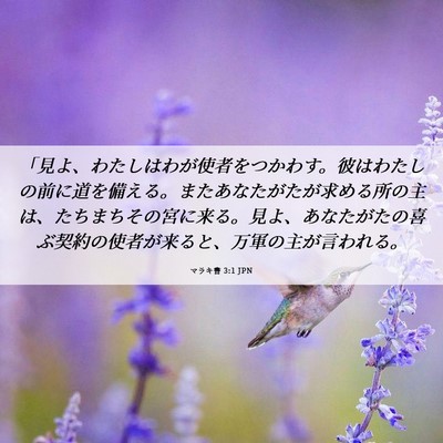 Picture 06 - マラキ書 3:1 JPN - 「見よ、わたしはわが使者をつかわ - Bible Verse Picture