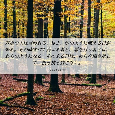 Picture 06 - マラキ書 4:1 JPN - 万軍の主は言われる、見よ、炉のよ - Bible Verse Picture