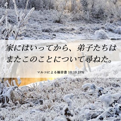 Picture 06 - マルコによる福音書 10:10 JPN - 家にはいってから、弟子たちはまた - Bible Verse Picture