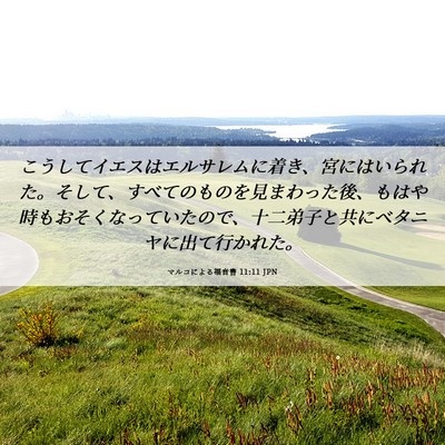 Picture 06 - マルコによる福音書 11:11 JPN - こうしてイエスはエルサレムに着き - Bible Verse Picture
