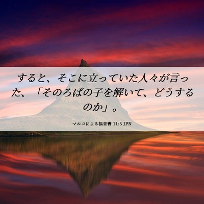 Picture 06 - マルコによる福音書 11:5 JPN - すると、そこに立っていた人々が言 - Bible Verse Picture