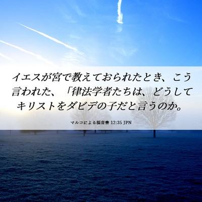 Picture 06 - マルコによる福音書 12:35 JPN - イエスが宮で教えておられたとき、 - Bible Verse Picture
