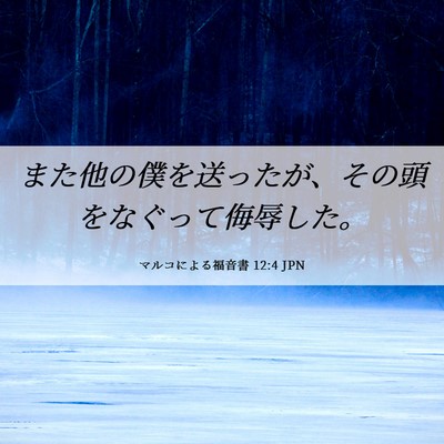Picture 06 - マルコによる福音書 12:4 JPN - また他の僕を送ったが、その頭をな - Bible Verse Picture