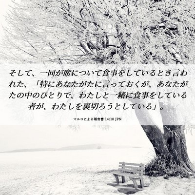 Picture 06 - マルコによる福音書 14:18 JPN - そして、一同が席について食事をし - Bible Verse Picture