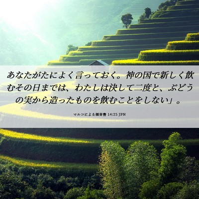 Picture 06 - マルコによる福音書 14:25 JPN - あなたがたによく言っておく。神の - Bible Verse Picture