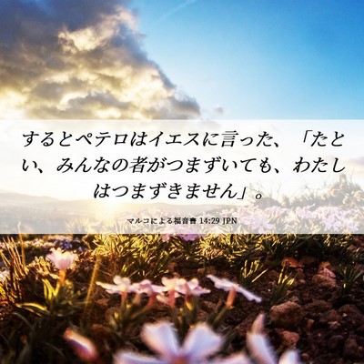 Picture 06 - マルコによる福音書 14:29 JPN - するとペテロはイエスに言った、「 - Bible Verse Picture