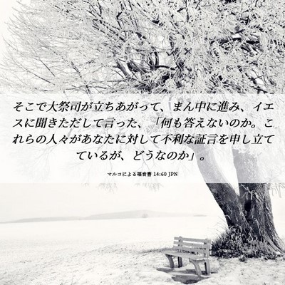 Picture 06 - マルコによる福音書 14:60 JPN - そこで大祭司が立ちあがって、まん - Bible Verse Picture