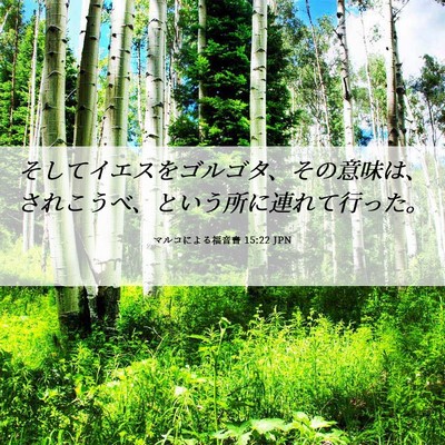 Picture 06 - マルコによる福音書 15:22 JPN - そしてイエスをゴルゴタ、その意味 - Bible Verse Picture