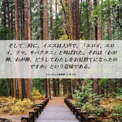 Picture 06 - マルコによる福音書 15:34 JPN - そして三時に、イエスは大声で、「 - Bible Verse Picture